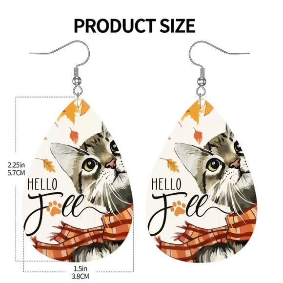 Cat Fall Earrings - Picture 4 of 4